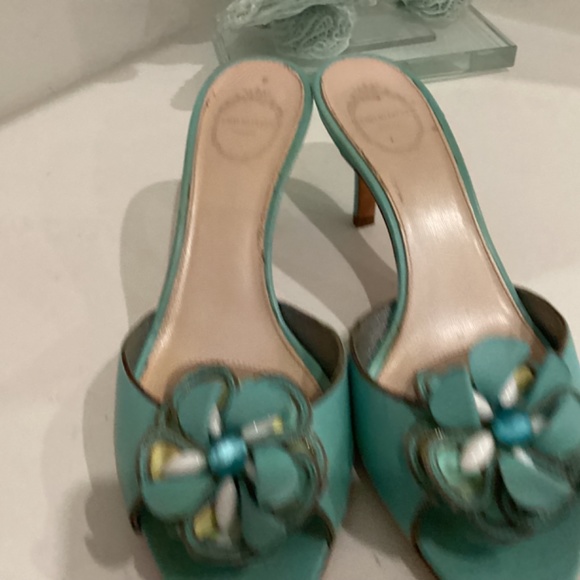Emilio Pucci low heel floral slides GORGEOUS 37 6.5 - Picture 12 of 14